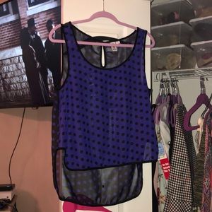 Sheer polka dot blouse